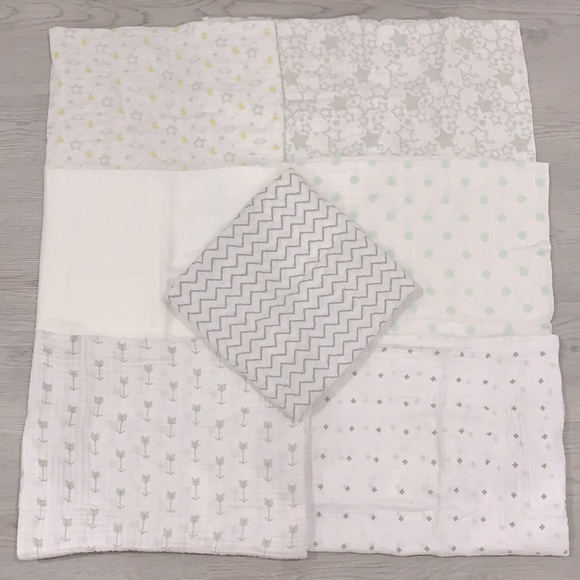🚫SOLD🚫 7 Muslin Swaddle Blankets 100% Cotton - Picture 1 of 8